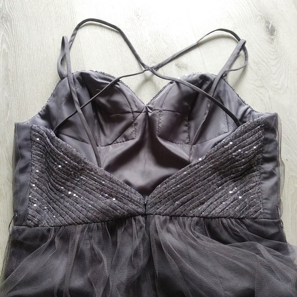 BHLDN Isadore Pewter Watters Bridesmaid Dress sz 10‎ holidays gray sequin maxi - Picture 11 of 16